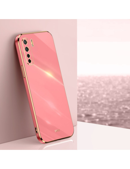 Cover Oppo A91 TPU Antiurto Bordi Oro Hawthorn Rosso | Melacompro