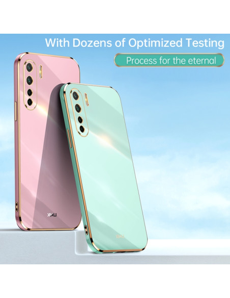 Cover Oppo A91 TPU Antiurto Bordi Oro Hawthorn Rosso | Melacompro