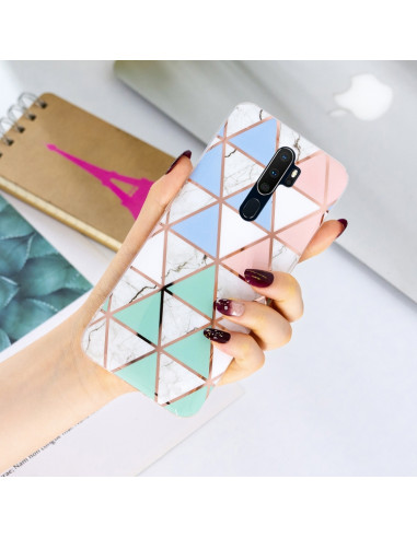 Cover Oppo A9 2020 Placcatura Metallica Blu Bianco Verde Rosa color matching | Melacompro