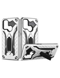 Cover Oppo A53 2020 TPU + PC Antiurto Rosso Argento