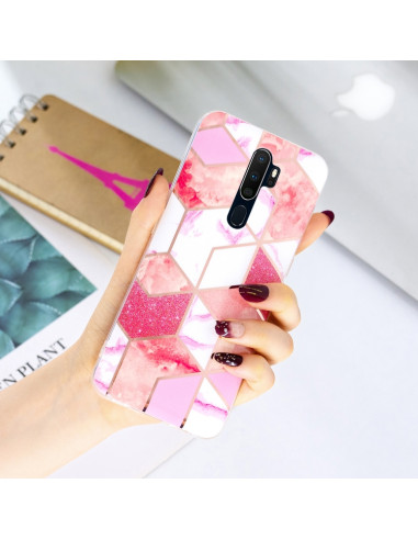 Cover Oppo A9 2020 Placcatura Metallica Cherry glitter color matching | Melacompro