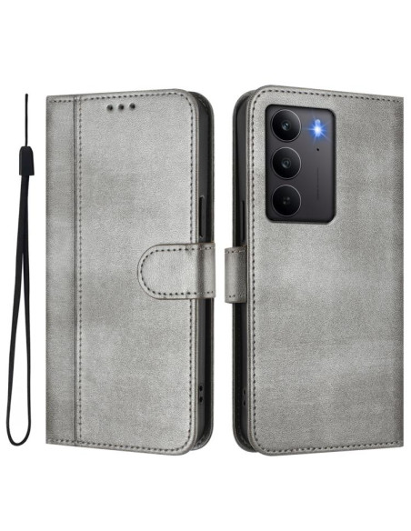 Cover Realme C75 4G Pelle PU Grigio | Melacompro