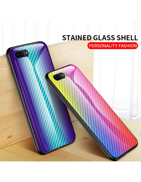 Cover OPPO A5 TPU Fibra Carbonio Nero fiber | Melacompro