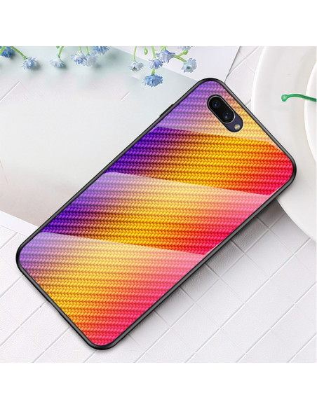 Cover OPPO A5 TPU Fibra Carbonio Oro fiber | Melacompro