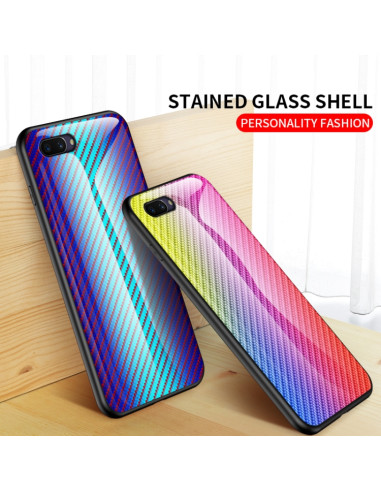 Cover OPPO A5 TPU Fibra Carbonio Colorful fiber | Melacompro