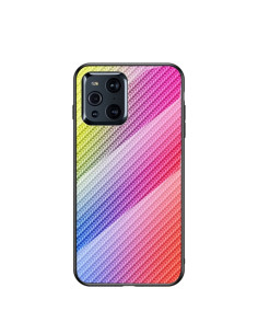 Cover OPPO Find X3 TPU Fibra Carbonio Colorful fiber | Melacompro
