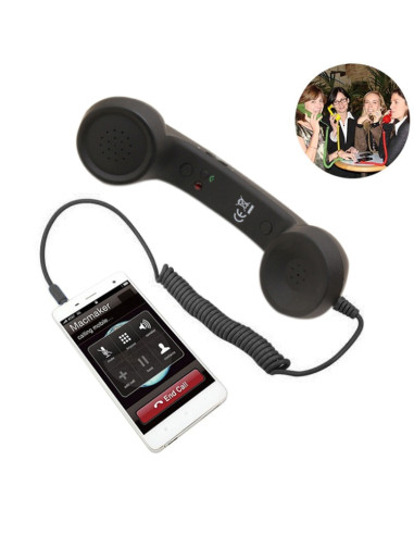 Ricevitore Telefonico Retrò 3.5mm Rosa Nero | Melacompro