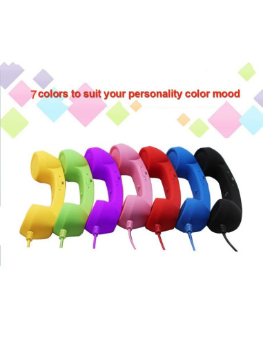 Ricevitore Telefonico Retrò 3.5mm Rosa Nero | Melacompro