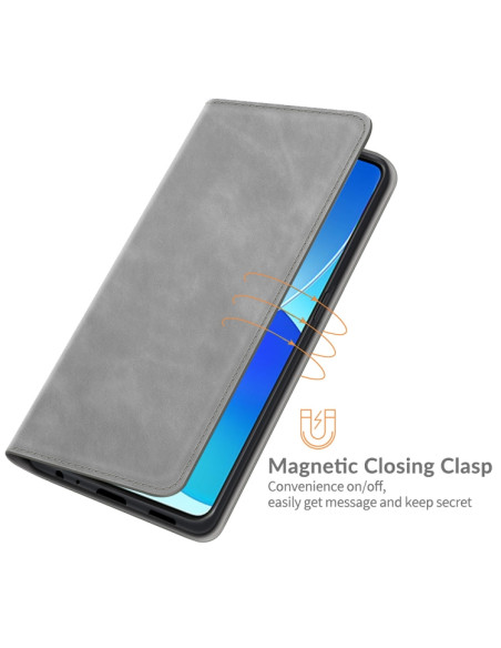 Cover OPPO Reno6 4G Pelle Magnetica Grigio | Melacompro