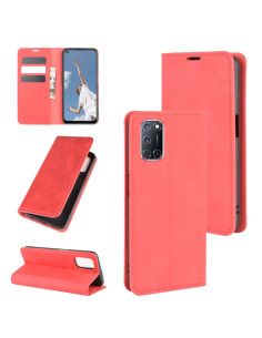 Cover OPPO A72 Pelle Business Magnetica Rosso
