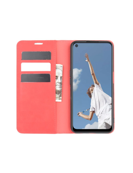 Cover OPPO A72 Pelle Magnetica Rosso | Melacompro