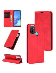 Cover Oppo A53 A32 Pelle PU Magnetica Rosso | Melacompro