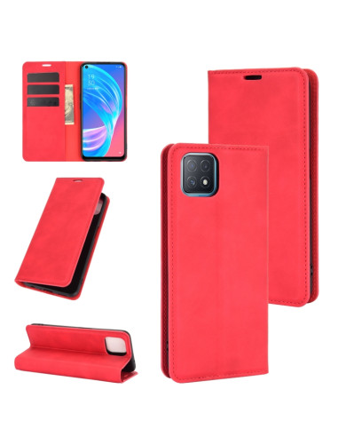 Cover OPPO A72 Pelle Magnetica Rosso | Melacompro