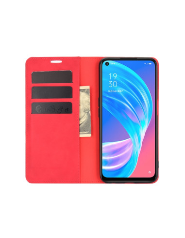 Cover OPPO A72 Pelle Magnetica Rosso | Melacompro