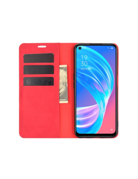 Cover OPPO A72 Pelle Magnetica Rosso | Melacompro