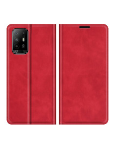 Cover OPPO A94 5G Pelle Rosso Magnetica | Melacompro 2