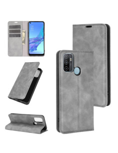 Cover Oppo A53 A32 Pelle PU Magnetica Grigio | Melacompro