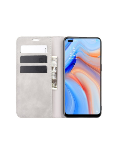 Cover OPPO Reno 4 5G Pelle Rosso Grigio | Melacompro