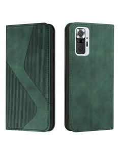 Cover Redmi Note 10 Pro Pelle Magnetica con Portafoglio Verde