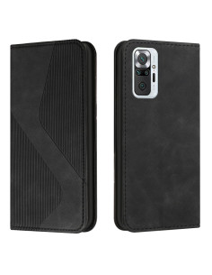 Cover Redmi Note 10 Pro Pelle Magnetica con Portafoglio Nero