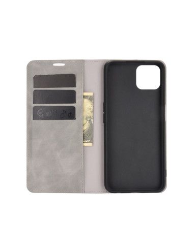 Cover OPPO A72 Pelle Magnetica Rosso Grigio | Melacompro