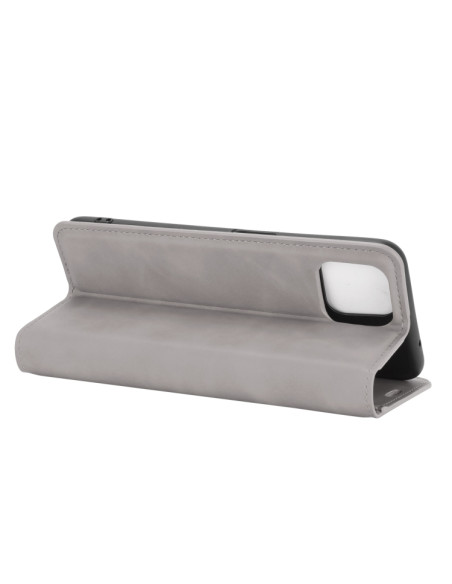 Cover OPPO A72 Pelle Magnetica Rosso Grigio | Melacompro