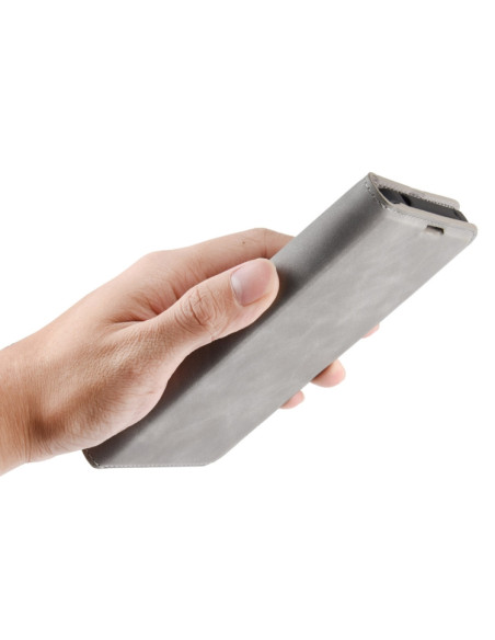 Cover OPPO A72 Pelle Magnetica Rosso Grigio | Melacompro