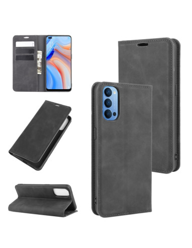 Cover OPPO Reno 4 5G Pelle Rosso Nero | Melacompro