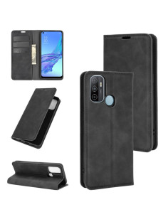 Cover Oppo A53 A32 Pelle PU Magnetica Nero | Melacompro