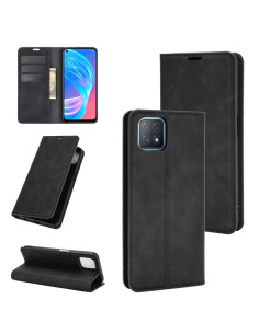Cover OPPO A72 Pelle Business Magnetica Rosso Nero