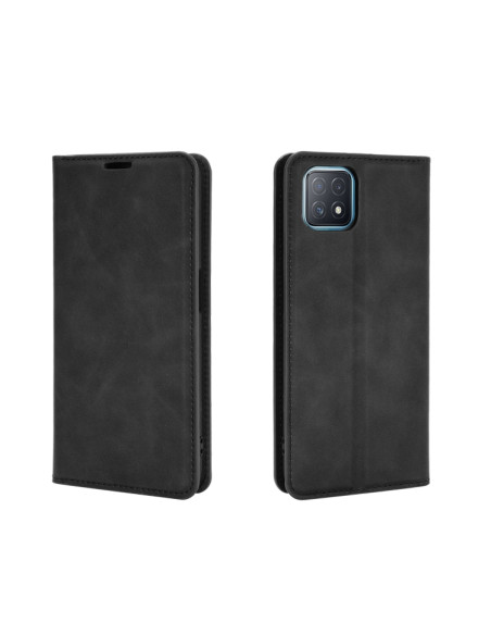 Cover OPPO A72 Pelle Magnetica Rosso Nero | Melacompro