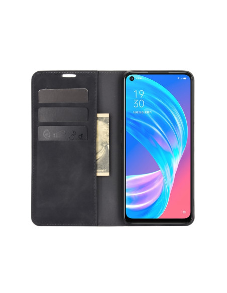 Cover OPPO A72 Pelle Magnetica Rosso Nero | Melacompro
