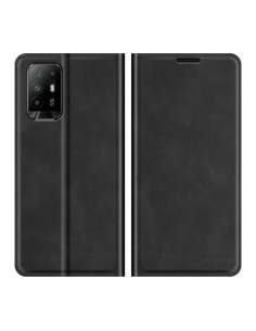 Cover OPPO A94 5G Pelle Rosso Magnetica Nero | Melacompro 2