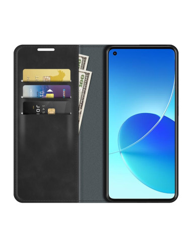 Cover OPPO Reno6 4G Pelle Magnetica Nero | Melacompro