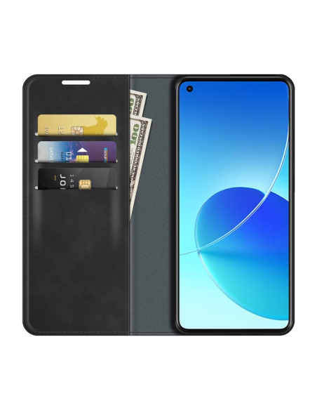 Cover OPPO Reno6 4G Pelle Magnetica Nero | Melacompro
