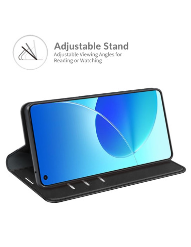 Cover OPPO Reno6 4G Pelle Magnetica Nero | Melacompro