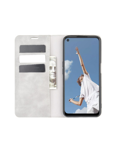 Cover OPPO A72 Pelle Magnetica Rosso Grigio | Melacompro