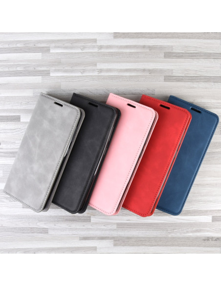 Cover OPPO A72 Pelle Magnetica Rosso Grigio | Melacompro