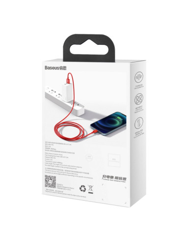 Cavo USB Lightning Baseus 2.4A 1m Rosso | Melacompro