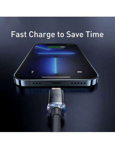 Cavo Baseus USB Lightning 2.4A 1m Nero | Melacompro