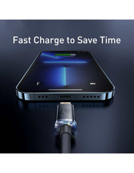 Cavo Baseus USB Lightning 2.4A 1m Nero | Melacompro