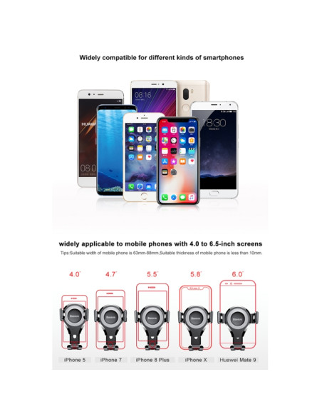 Supporto Auto Universale 360° Baseus Nero | Melacompro