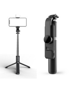 Selfie Stick Treppiede con Luce di Riempimento Bluetooth Nero