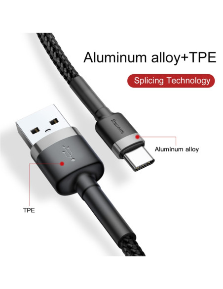 Cavo USB-C Baseus 1M 3A Grigio | Melacompro