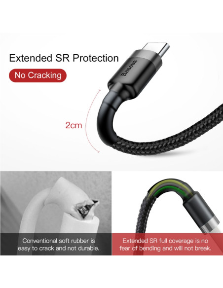 Cavo USB-C Baseus 1M 3A Grigio | Melacompro