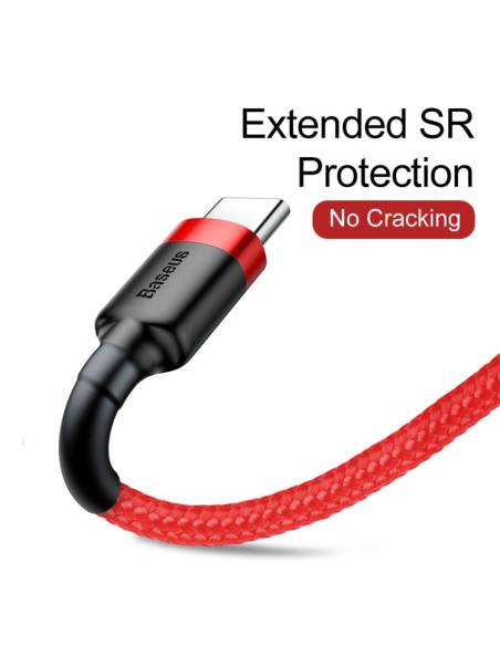 Cavo USB-C Baseus 1M 3A Grigio Rosso | Melacompro