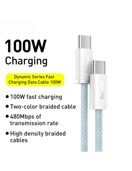 Cavo USB-C Baseus 100W 1m Bianco | Melacompro