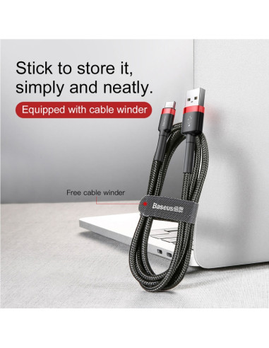 Cavo USB-C Baseus 1M 3A Grigio Nero | Melacompro