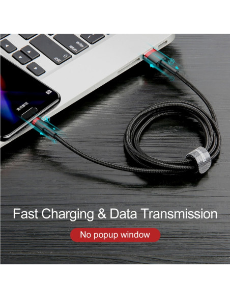 Cavo USB-C Baseus 1M 3A Grigio Nero | Melacompro