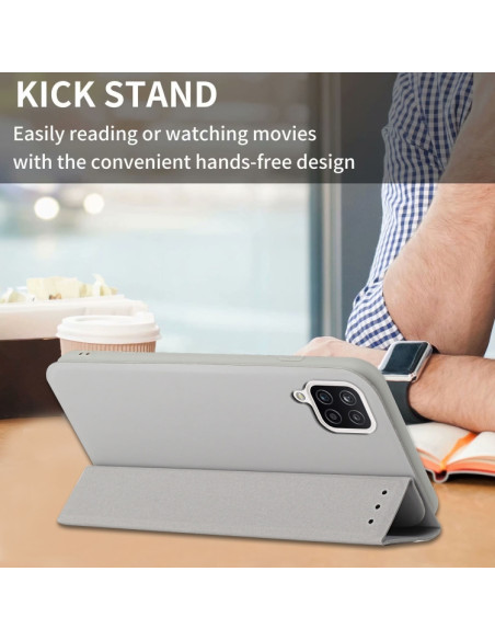 Cover Galaxy A22 4G Pelle Grigia Grigio | Melacompro